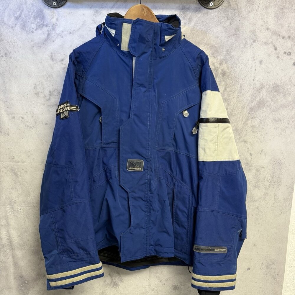 Vintage No Fear Squad Snow Jacket Mens XL Blue Full Zip Hood Y2K